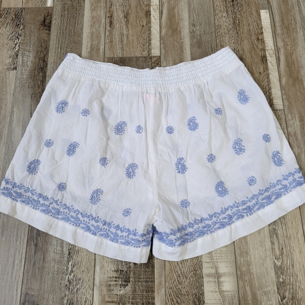 Gretchen Scott Dynasty Hand Embroidered Shorts Periwinkle Size Medium - Picture 4 of 7
